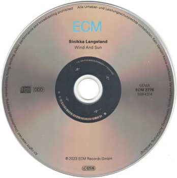 CD Sinikka Langeland: Wind And Sun
