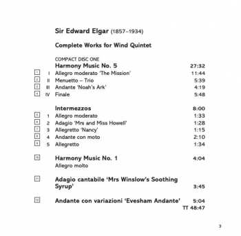 2CD Sir Edward Elgar: Complete Works For Wind Quintet