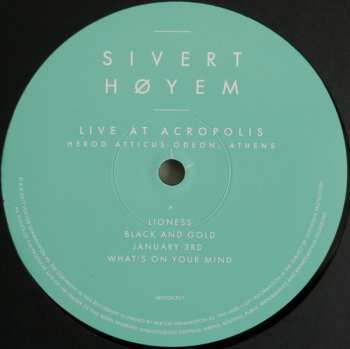 2LP Sivert Høyem: Live At Acropolis (Herod Atticus Odeon, Athens)