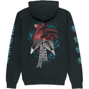 Merch Sleep Token: Sleep Token Unisex Pullover Hoodie: The Love You Want Heart (back Print, Sleeve Print) (xx-large) XXL