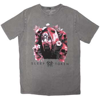 Merch Sleep Token: Stone Wash Tričko Skulls & Flowers