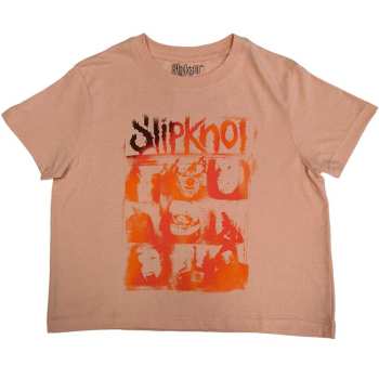 Merch Slipknot: Dámske Crop Top The End So Far Faces Grid