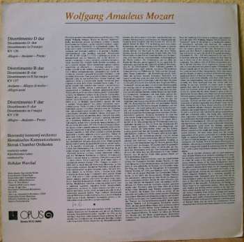 LP Wolfgang Amadeus Mozart: Divertimenti: D Major Kv 136 / B Flat Major Kv 137 / F Major Kv 138 (77 1)