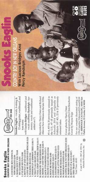 CD Snooks Eaglin: Country Boy Down In New Orleans