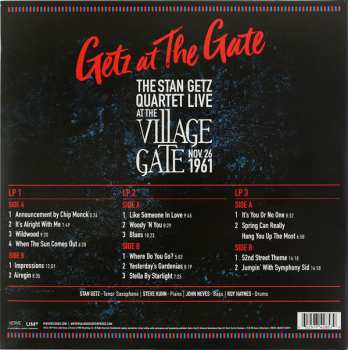 3LP Stan Getz Quartet: Getz At The Gate (Live At The Village Gate, Nov. 26, 1961)