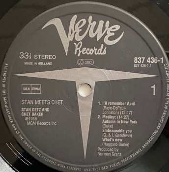 LP Chet Baker: Stan Meets Chet