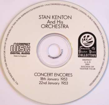CD Stan Kenton And His Orchestra: Concert Encores 1953