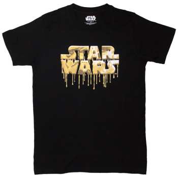 Merch Star Wars: Star Wars Unisex T-shirt: Gold Drip Logo (small) S