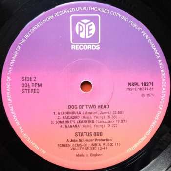 LP Status Quo: Dog Of Two Head CLR