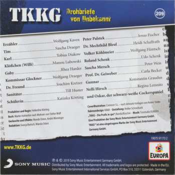 CD Stefan Wolf: TKKG 209 - Drohbriefe Von Unbekannt