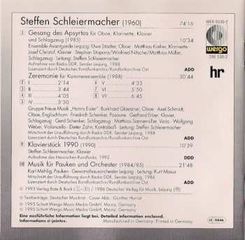 CD Steffen Schleiermacher: Gesang Des Apsyrtos · Zeremonie · Klavierstück 1990 · Musik Für Pauken Und Orchester