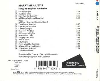 CD Stephen Sondheim: Marry Me A Little (Original Cast Recording)
