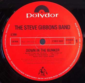 LP Steve Gibbons Band: Down In The Bunker