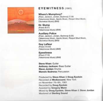 2CD Steve Khan: Eyewitness / Modern Times / Casa Loco