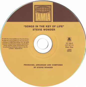 2CD Stevie Wonder: Songs In The Key Of Life