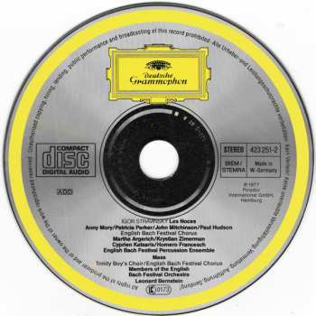 CD Igor Stravinsky: Les Noces • Mass
