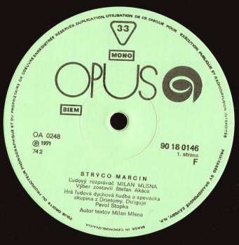 LP Strýco Marcin: Strýco Marcin - Ľudový Rozprávač Milan Mlsna