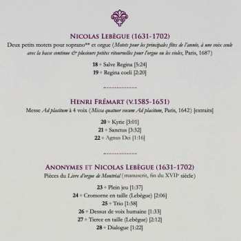 CD Studio de Musique Ancienne de Montréal: Musique Sacrée En Nouvelle-France: Messes, Motets & Pièces D'orgue