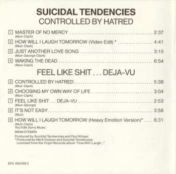 CD Suicidal Tendencies: Controlled By Hatred / Feel Like Shit...Deja-Vu