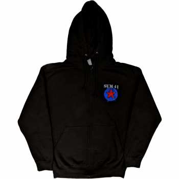 Merch Sum 41: Sum 41 Unisex Zipped Hoodie: Star Logo (back Print) (ex-tour) (medium) M