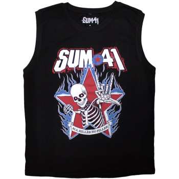 Merch Sum 41: Sum 41 Unisex Tank T-shirt: All Killer No Filler Skeleton (black) (small) S