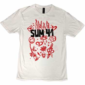 Merch Sum 41: Sum 41 Unisex T-shirt: Sketches European Tour 2022 (back Print) (ex-tour) (medium) M