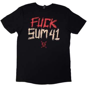 Merch Sum 41: Sum 41 Unisex T-shirt: Tour '24 Fuck Sum 41 (black) (back Print & Ex-tour) (small) S