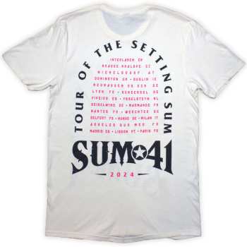 Merch Sum 41: Sum 41 Unisex T-shirt: Tour '24 Pink Skull (natural) (back Print & Ex-tour) (medium) M