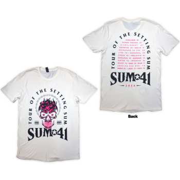 Merch Sum 41: Sum 41 Unisex T-shirt: Tour '24 Pink Skull (natural) (back Print & Ex-tour) (medium) M