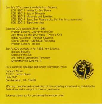 CD Sun Ra: Monorails And Satellites