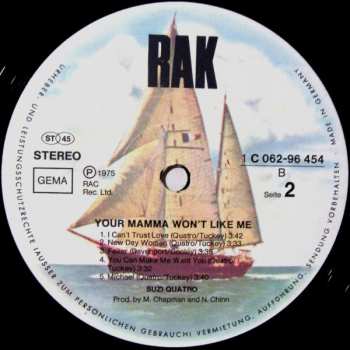 LP Suzi Quatro: Your Mamma Won't Like Me