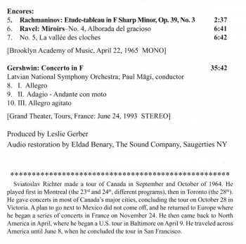 2CD Sviatoslav Richter: Richter In Brooklyn