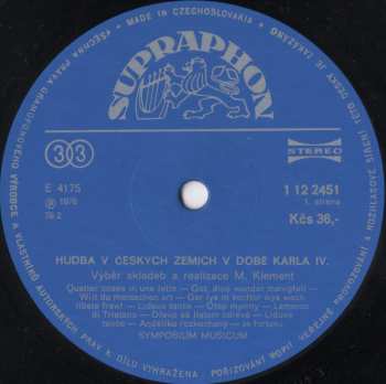 2LP Prague Madrigal Singers: Hudba V Českých Zemích V Době Karla IV.