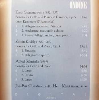 CD Karol Szymanowski: Sonatas For Cello And Piano