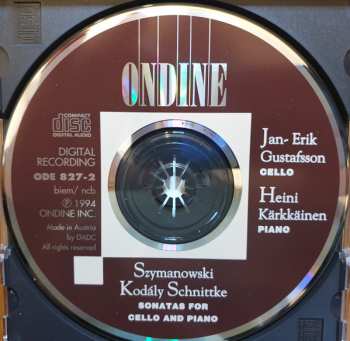 CD Karol Szymanowski: Sonatas For Cello And Piano