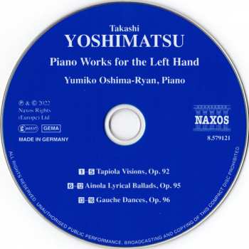 CD Takashi Yoshimatsu: Piano Works For The Left Hand