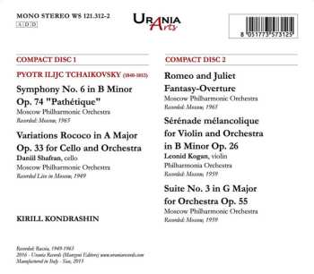 2CD Pyotr Ilyich Tchaikovsky: Symphony No. 6; Romeo And Juliet; Sérénade Melancolique; Suite No. 3; Rococo Variations