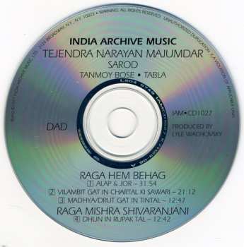 CD Tejendra Majumdar: Raga Hem Behag / Raga Mishra Shivaranhani