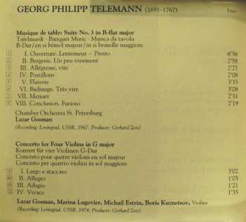 CD Georg Philipp Telemann: Banquet Music, Violin Concerto In B Major, Orchestral Suite In A Major