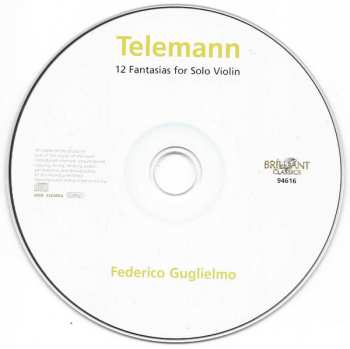 CD Federico Guglielmo: 12 Fantasias For Solo Violin