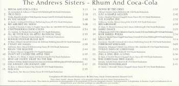 CD The Andrews Sisters: Rhum & Coca-Cola