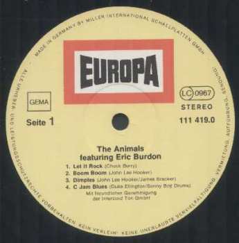 LP The Animals: Featuring Eric Burdon