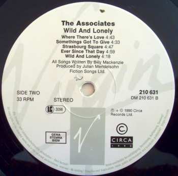 LP The Associates: Wild And Lonely