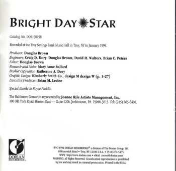CD The Baltimore Consort: Bright Day Star