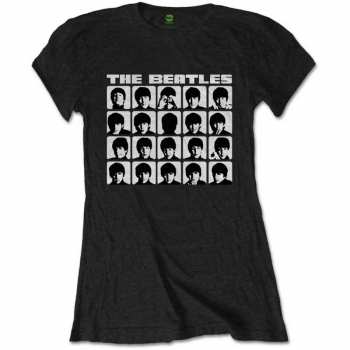 Merch The Beatles: Dámské Tričko Hard Days Night Faces Mono  M