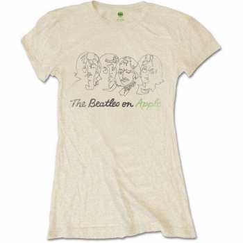 Merch The Beatles: Dámske Tričko Outline Faces On Apple 