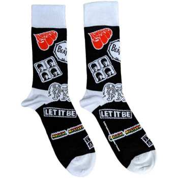 Merch The Beatles: The Beatles Unisex Ankle Socks: Icons (black) (uk Size 4 - 7) 36 - 42