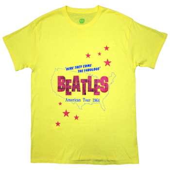 Merch The Beatles: The Beatles Unisex T-shirt: American Tour '64 (yellow) (back Print) (medium) M