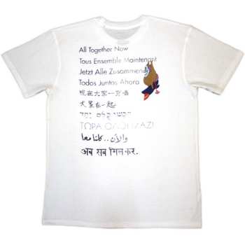 Merch The Beatles: The Beatles Unisex T-shirt: Yellow Submarine Heads Collage / Atn (white) (back Print) (small) S