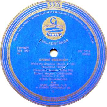 LP The Czech Philharmonic Orchestra: Výběr Světových Operních Předeher